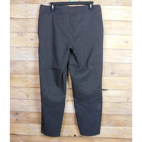 Max Studio Pants XL Black White Diamond Pull On Straight Leg Ankle - Picture 4 of 7